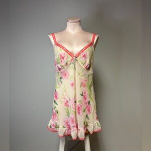 La SENZA Pink and Cream Mesh Women's Nightgown